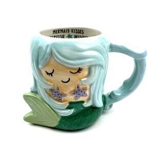Tag Coffee Mug Seafoam Mermaid-3D-“Mermaid Kisses Starfish Wishes”